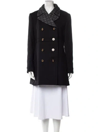 Pre-owned Louis Vuitton 2022 Wool Peacoat In Black