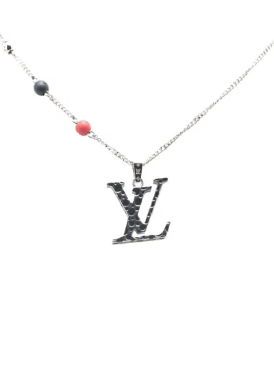 Pre-owned Louis Vuitton 2022 Yayoi Kusama Silver Plated Lv Iconic Infinity Dots Pendant Necklace Costume Necklace