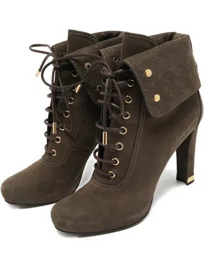 Pre-owned Louis Vuitton 2023 105mm Suede Boots In Brown