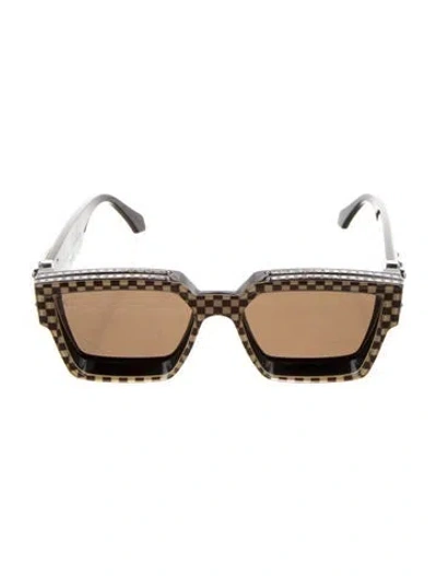 Pre-owned Louis Vuitton 2023 1.1 Millionaires Damier Pop Sunglasses In Brown
