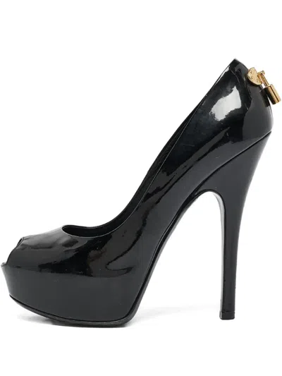 Pre-owned Louis Vuitton 2023 150mm Oh Really! Patent Leather Peep-toe Pumps In Black