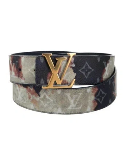 Pre-owned Louis Vuitton 2023 Bleach Reversible Waist Belt In Blue