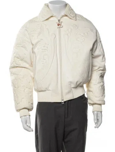 Pre-owned Louis Vuitton 2023 Calfskin Bomber Jacket In Neutrals