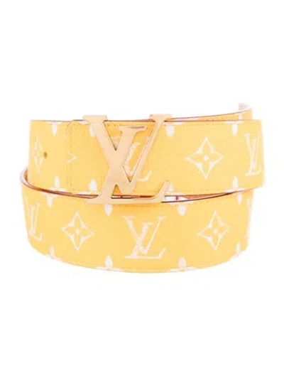 Pre-owned Louis Vuitton 2023 Coated Canvas Belt Kit In Yellow