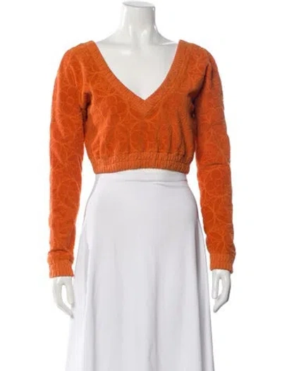 Pre-owned Louis Vuitton 2023 Floral Print Crop Top In Orange