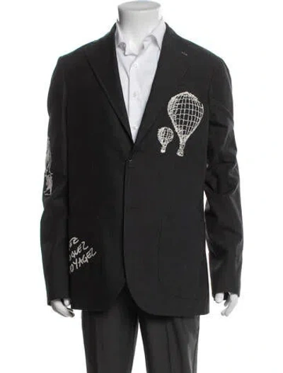 Pre-owned Louis Vuitton 2023 Graphic Print Blazer In Gray