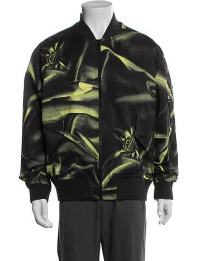 Pre-owned Louis Vuitton 2023 Graphic Print Bomber Jacket In Green
