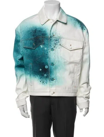 Pre-owned Louis Vuitton 2023 Graphic Print Denim Jacket In Neutral
