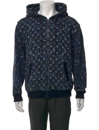 Pre-owned Louis Vuitton 2023 Graphic Print Hoodie In Blue