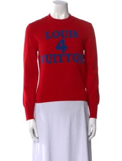 Pre-owned Louis Vuitton 2023 Graphic Print Sweater W/ Tags In Red