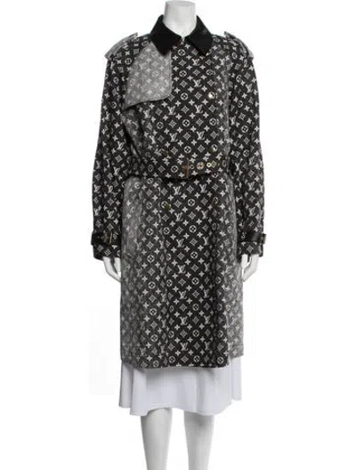 Pre-owned Louis Vuitton 2023 Graphic Print Trench Coat W/ Tags In Black