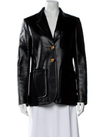 Pre-owned Louis Vuitton 2023 Leather Blazer In Black