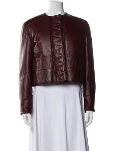 Pre-owned Louis Vuitton 2023 Leather Jacket In Burgundy