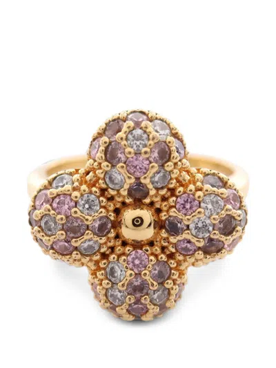 Pre-owned Louis Vuitton 2023 Louisa Rhinestones Ring In Gold