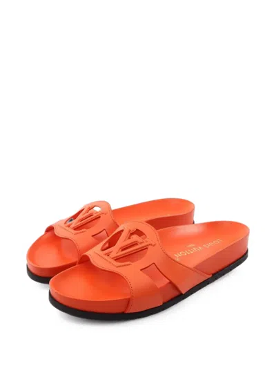 Pre-owned Louis Vuitton 2023 Lv Isola Circle Flat Sandals In Orange