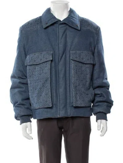 Pre-owned Louis Vuitton 2023 Lv Monogram Bomber Jacket In Blue