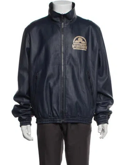 Pre-owned Louis Vuitton 2023 Lv Monogram Bomber Jacket W/ Tags In Blue