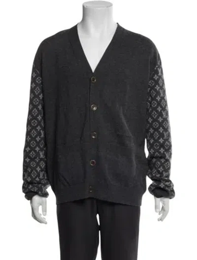 Pre-owned Louis Vuitton 2023 Lv Monogram Cardigan In Gray