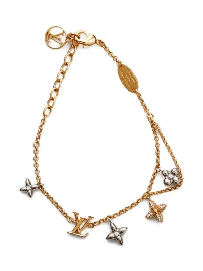 Pre-owned Louis Vuitton 2023 Lv Monogram Flower Bracelet In Gold