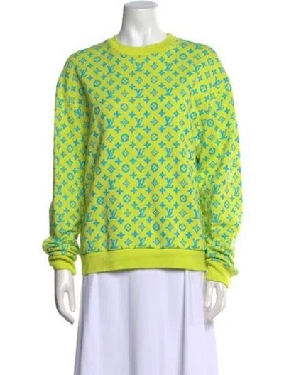 Pre-owned Louis Vuitton 2023 Lv Monogram Sweatshirt In Yellow
