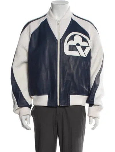 Pre-owned Louis Vuitton 2023 Lv Monogram Varsity Jacket In Blue