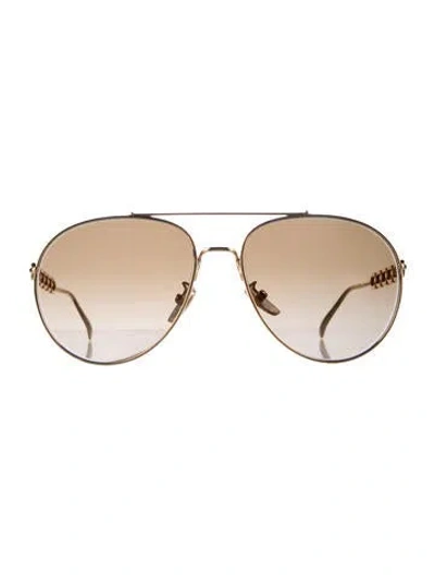 Pre-owned Louis Vuitton 2023 My Lv Chain Pilot Sunglasses In Gold