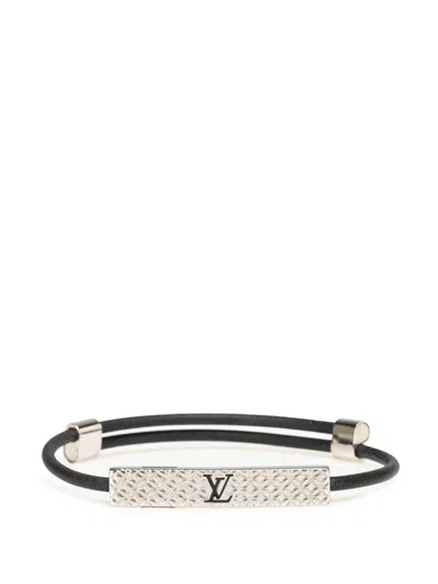 Pre-owned Louis Vuitton 2023 Palladium Plated Champs Elysees Bracelet Costume Bracelet In Black