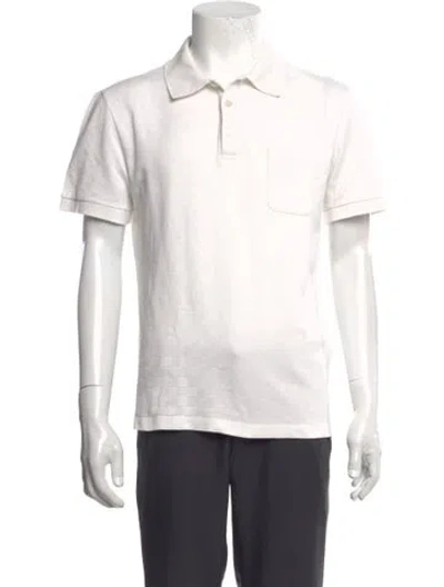 Pre-owned Louis Vuitton 2023 Patterned Polo Shirt In White