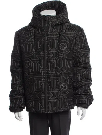 Pre-owned Louis Vuitton 2023 Printed Puffer Coat W/ Tags In Black