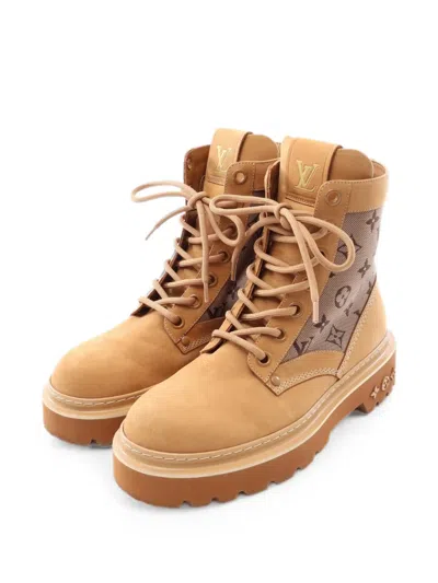 Pre-owned Louis Vuitton 2023 Ranger Line Monogram Ankle Boots In Neutrals