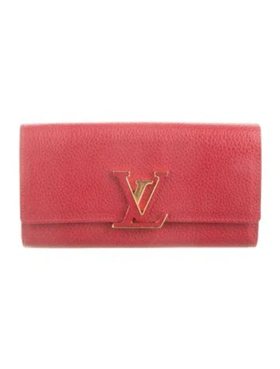 Pre-owned Louis Vuitton 2023 Signature Logo Wallet In Red