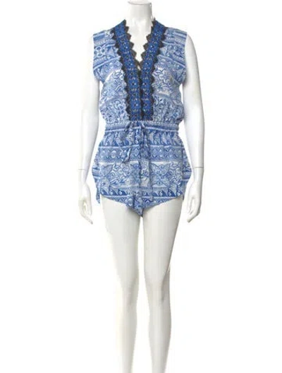 Pre-owned Louis Vuitton 2023 Silk Romper In Blue