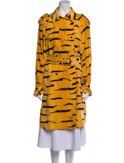 Pre-owned Louis Vuitton 2023 Silk Trench Coat In Yellow