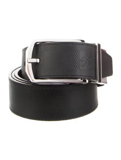 Pre-owned Louis Vuitton 2023 Slender 35mm Reversible Belt Waist Belt In Black