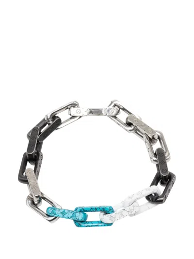 Pre-owned Louis Vuitton 2023 Stainless Steel Monogram Chain Bracelet Costume Bracelet In Silver