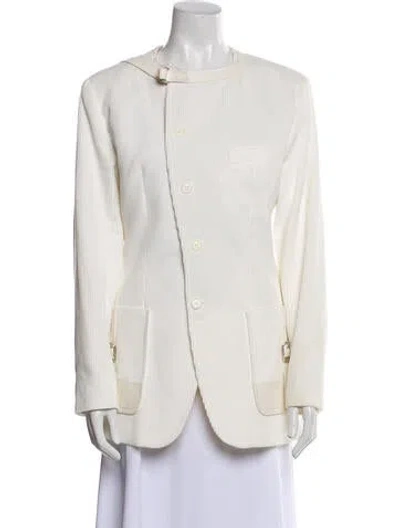 Pre-owned Louis Vuitton 2023 Striped Evening Jacket W/ Tags In White