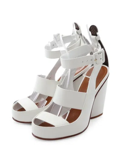 Pre-owned Louis Vuitton 2023 Trinity Strappy Platform Sandals In White
