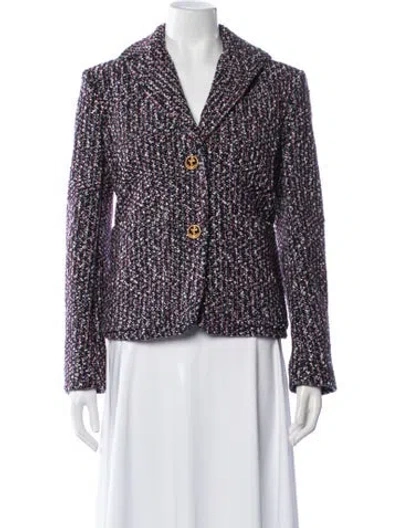 Pre-owned Louis Vuitton 2023 Tweed Pattern Blazer In Blue