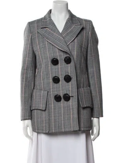 Pre-owned Louis Vuitton 2023 Tweed Peacoat In Gray