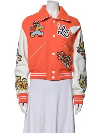 Pre-owned Louis Vuitton 2023 Wool Bomber Jacket In Orange
