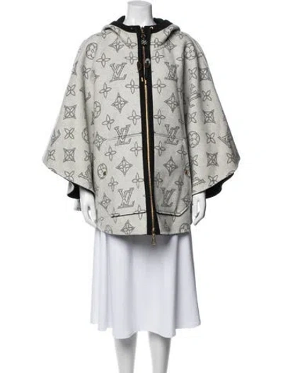Pre-owned Louis Vuitton 2023 Wool Cape In White