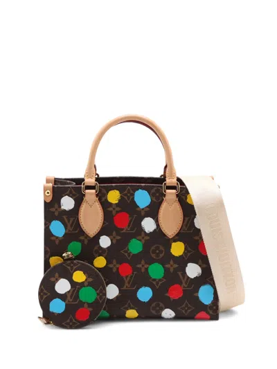 Pre-owned Louis Vuitton 2023 X Yayoi Kusama Monogram Onthego Pm Satchel In Brown