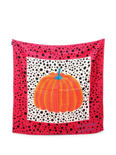 Pre-owned Louis Vuitton 2023 X Yayoi Kusama Pumpkin Scarf In Pink