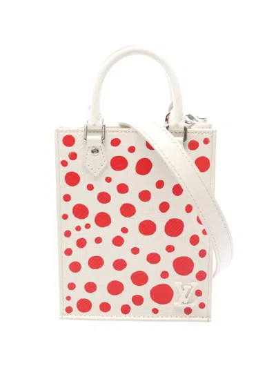 Pre-owned Louis Vuitton 2023 Yayoi Kusama Epi Infinity Dots Petit Sac Plat Satchel In White