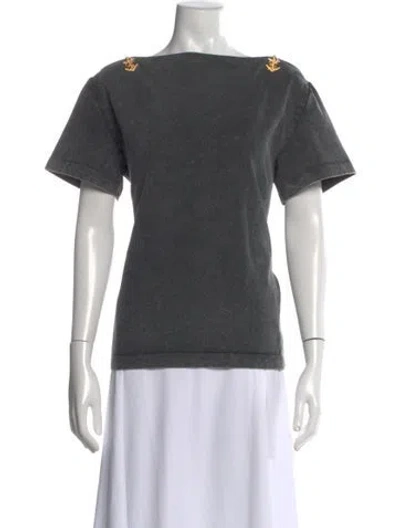 Pre-owned Louis Vuitton 2024 Bateau Neckline T-shirt In Gray