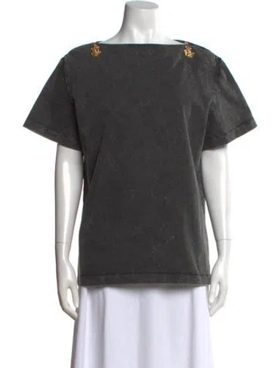Pre-owned Louis Vuitton 2024 Bateau Neckline T-shirt In Gray