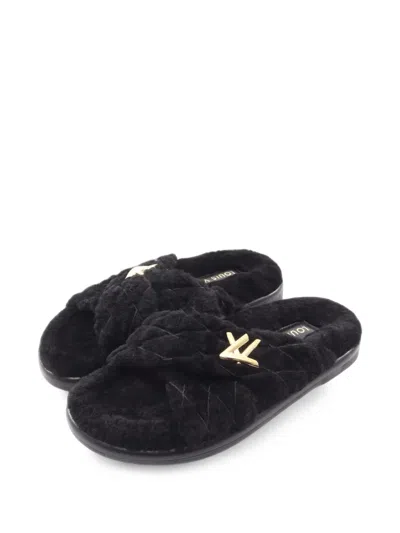 Pre-owned Louis Vuitton 2024 Bliss Quilted Slippers In Black