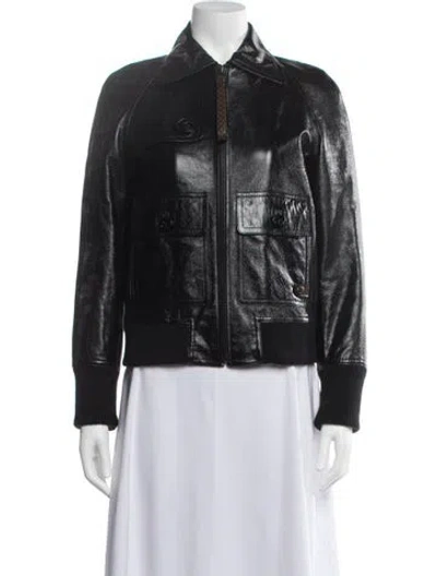 Pre-owned Louis Vuitton 2024 Calf Leather Bomber Jacket In Black