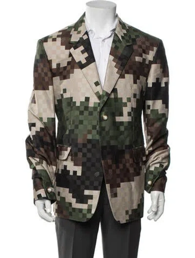 Pre-owned Louis Vuitton 2024 Camouflage Print Blazer In Green