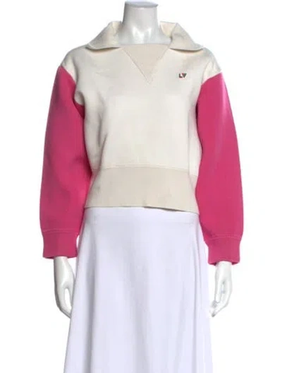 Pre-owned Louis Vuitton 2024 Colorblock Pattern Sweatshirt In White